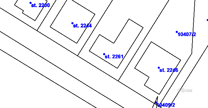Parcela st. 2261 v KÚ Hrušovany nad Jevišovkou, Katastrální mapa