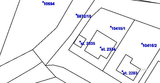 Parcela st. 2335 v KÚ Hrušovany nad Jevišovkou, Katastrální mapa