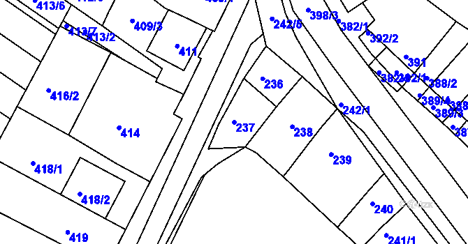 Parcela st. 237 v KÚ Hrušovany u Brna, Katastrální mapa