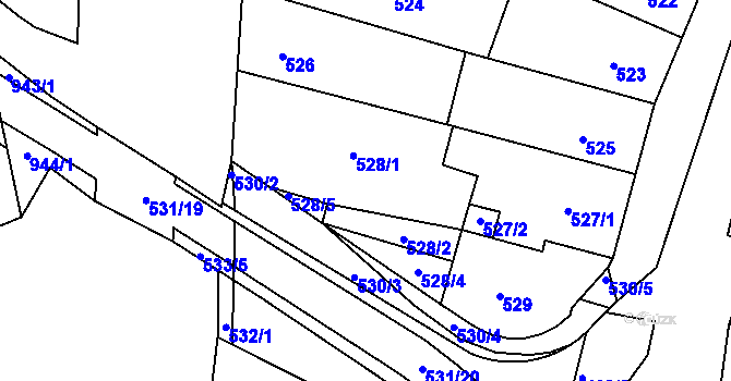 Parcela st. 528 v KÚ Hrušovany u Brna, Katastrální mapa