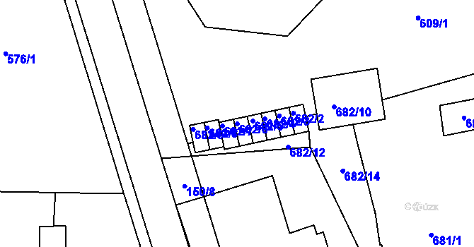 Parcela st. 682/6 v KÚ Hrušovany u Brna, Katastrální mapa