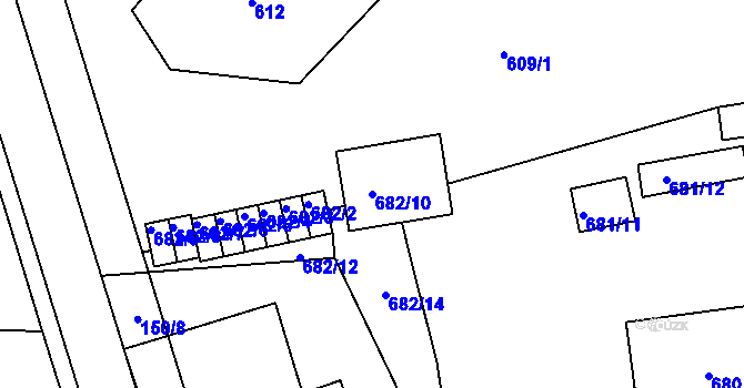 Parcela st. 682/10 v KÚ Hrušovany u Brna, Katastrální mapa