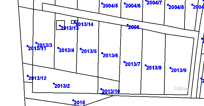 Parcela st. 2013/6 v KÚ Hrušovany u Brna, Katastrální mapa