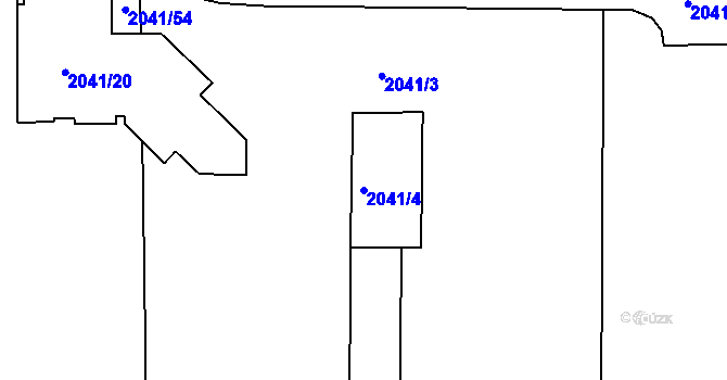 Parcela st. 2041/4 v KÚ Hrušovany u Brna, Katastrální mapa