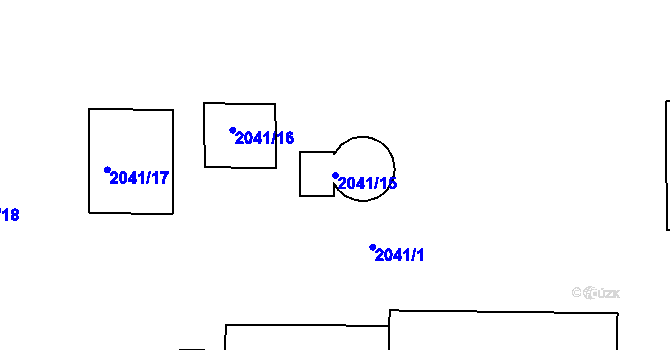 Parcela st. 2041/15 v KÚ Hrušovany u Brna, Katastrální mapa