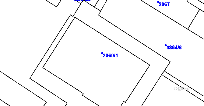 Parcela st. 2060/1 v KÚ Hrušovany u Brna, Katastrální mapa