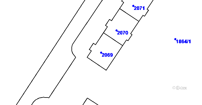 Parcela st. 2069 v KÚ Hrušovany u Brna, Katastrální mapa