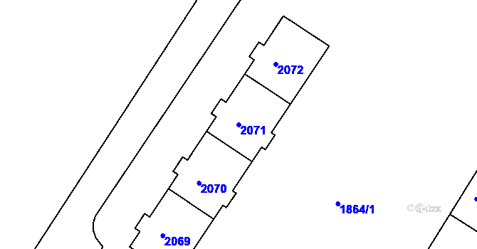 Parcela st. 2071 v KÚ Hrušovany u Brna, Katastrální mapa