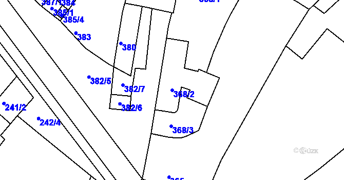 Parcela st. 368/2 v KÚ Hrušovany u Brna, Katastrální mapa