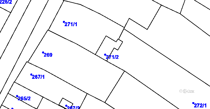 Parcela st. 271/2 v KÚ Hrušovany u Brna, Katastrální mapa