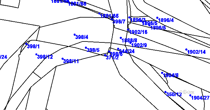 Parcela st. 371/2 v KÚ Hrušovany u Brna, Katastrální mapa
