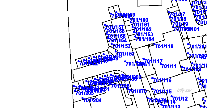 Parcela st. 701/137 v KÚ Hrušovany u Brna, Katastrální mapa