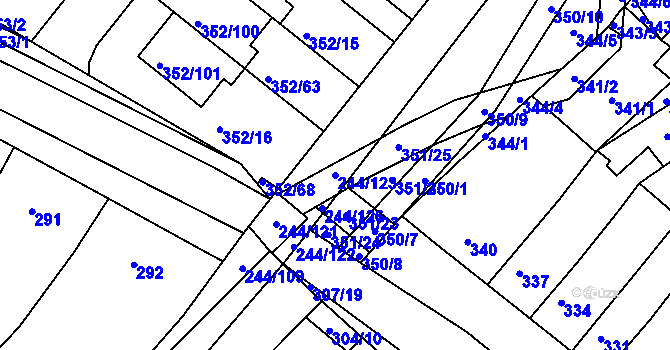 Parcela st. 244/123 v KÚ Hrušovany u Brna, Katastrální mapa