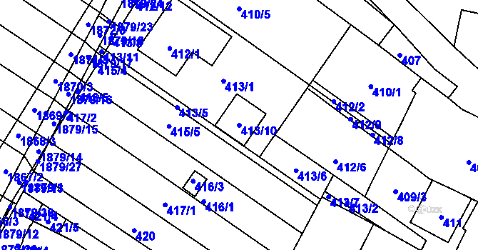 Parcela st. 413/10 v KÚ Hrušovany u Brna, Katastrální mapa