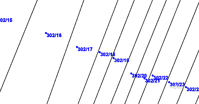 Parcela st. 302/18 v KÚ Hrutov, Katastrální mapa