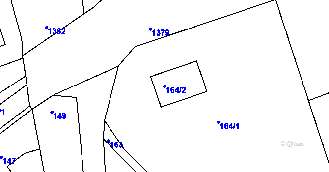 Parcela st. 164/2 v KÚ Hřebeč, Katastrální mapa