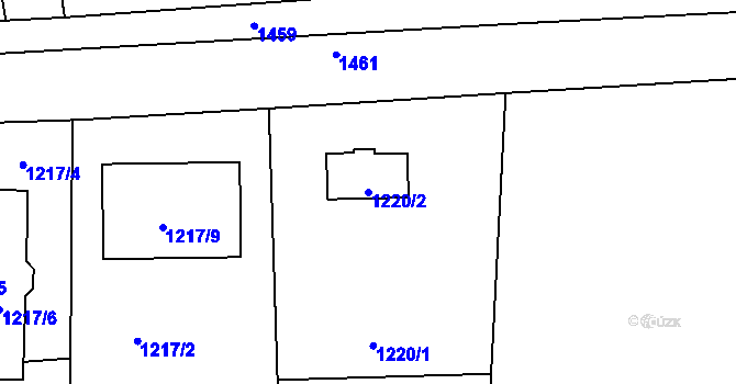Parcela st. 1220/2 v KÚ Hřebeč, Katastrální mapa