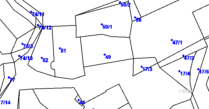 Parcela st. 49 v KÚ Hřebeč, Katastrální mapa