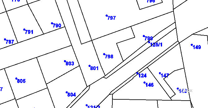 Parcela st. 798 v KÚ Hřebeč, Katastrální mapa