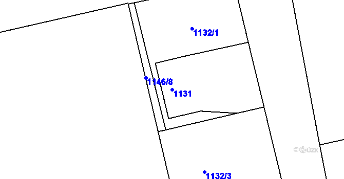 Parcela st. 1131 v KÚ Hřebeč, Katastrální mapa