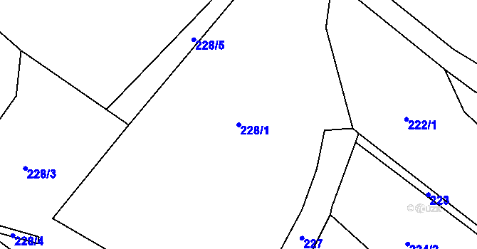 Parcela st. 228/1 v KÚ Hřebečníky, Katastrální mapa