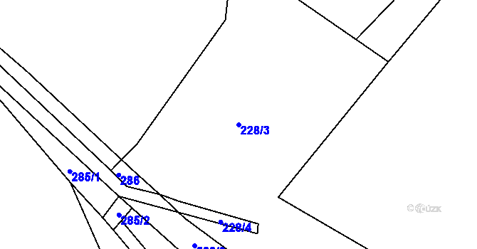 Parcela st. 228/3 v KÚ Hřebečníky, Katastrální mapa