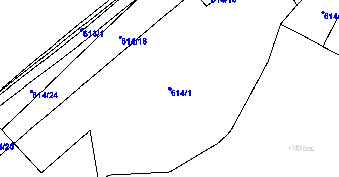 Parcela st. 614/1 v KÚ Hřebečníky, Katastrální mapa