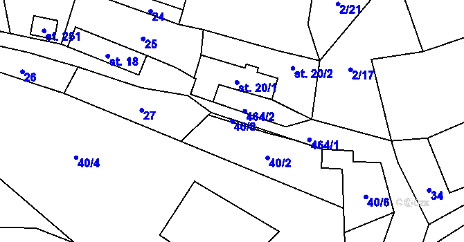 Parcela st. 40/8 v KÚ Hřebečníky, Katastrální mapa