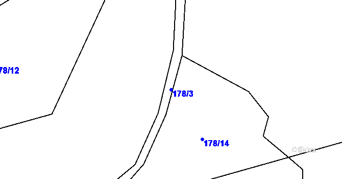 Parcela st. 178/3 v KÚ Týřovice nad Berounkou, Katastrální mapa