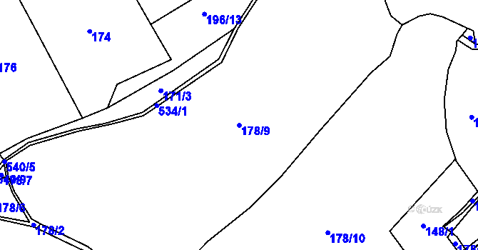 Parcela st. 178/9 v KÚ Týřovice nad Berounkou, Katastrální mapa
