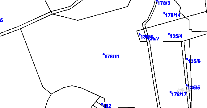 Parcela st. 178/11 v KÚ Týřovice nad Berounkou, Katastrální mapa