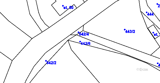 Parcela st. 443/6 v KÚ Týřovice nad Berounkou, Katastrální mapa