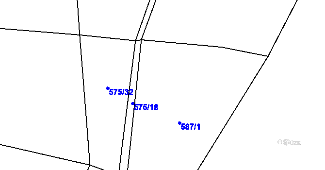 Parcela st. 575/5 v KÚ Hředle u Zdic, Katastrální mapa