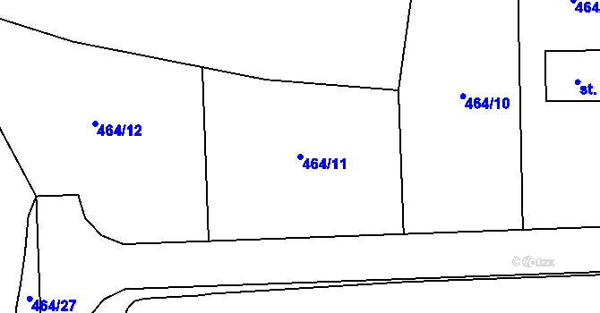 Parcela st. 464/11 v KÚ Hředle u Zdic, Katastrální mapa