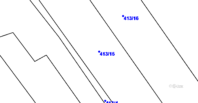 Parcela st. 413/15 v KÚ Hředle u Zdic, Katastrální mapa