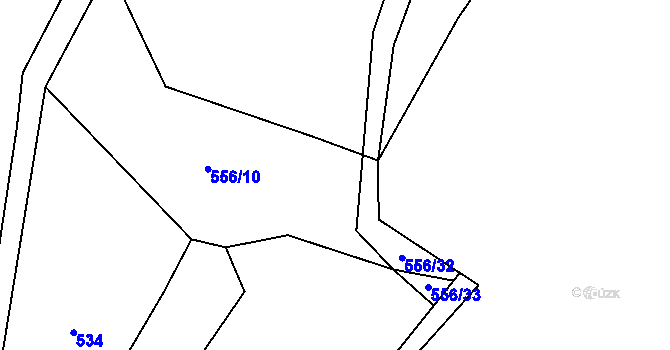 Parcela st. 556/38 v KÚ Hředle u Zdic, Katastrální mapa