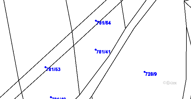 Parcela st. 781/41 v KÚ Hředle u Zdic, Katastrální mapa