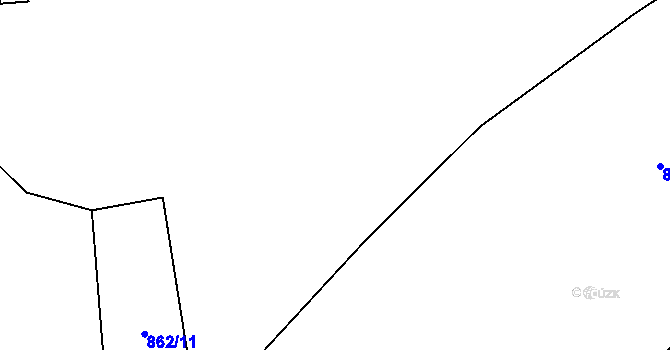 Parcela st. 862/10 v KÚ Hředle u Zdic, Katastrální mapa