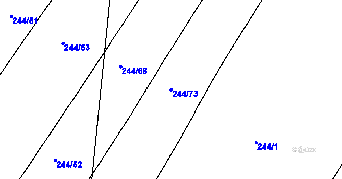 Parcela st. 244/73 v KÚ Hředle, Katastrální mapa