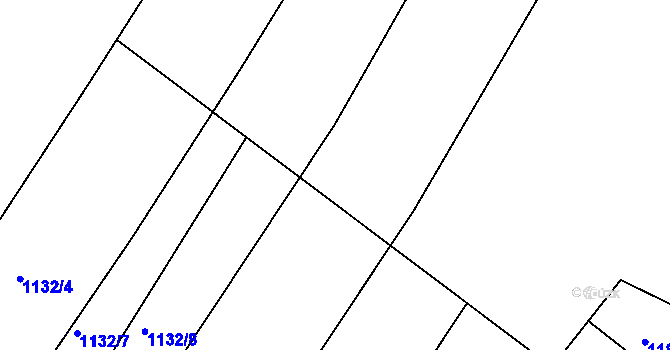 Parcela st. 1132/14 v KÚ Hředle, Katastrální mapa