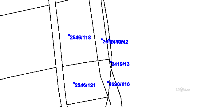 Parcela st. 2690/109 v KÚ Hředle, Katastrální mapa