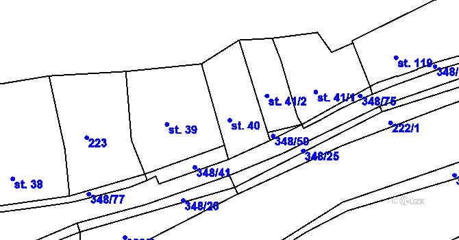 Parcela st. 40 v KÚ Hřensko, Katastrální mapa