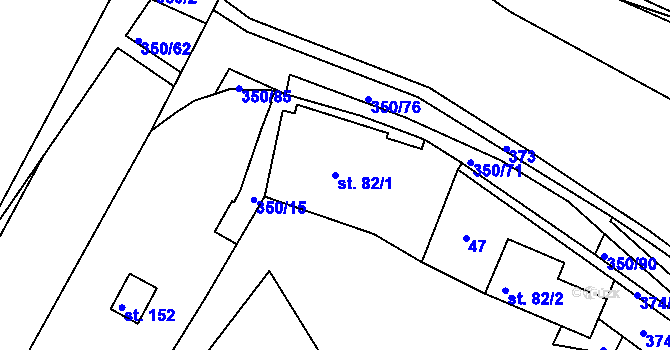 Parcela st. 82/1 v KÚ Hřensko, Katastrální mapa