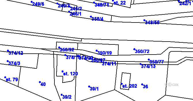 Parcela st. 350/19 v KÚ Hřensko, Katastrální mapa