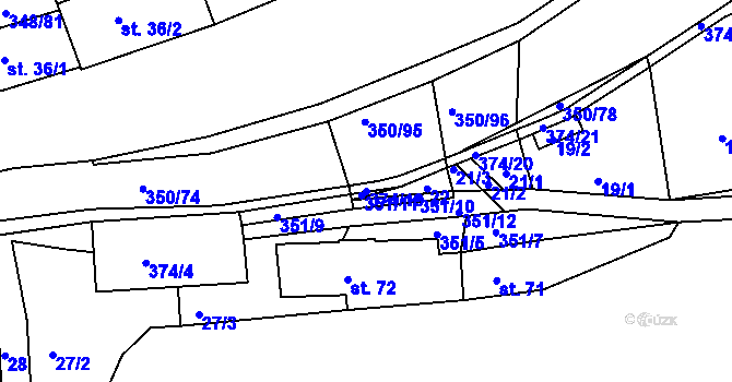 Parcela st. 374/19 v KÚ Hřensko, Katastrální mapa