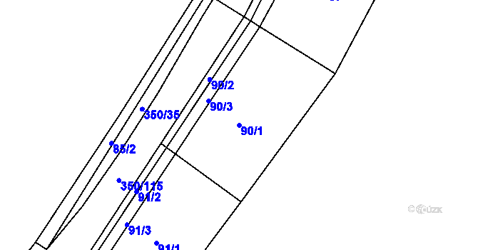 Parcela st. 90/1 v KÚ Hřensko, Katastrální mapa