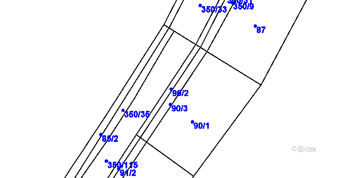 Parcela st. 90/2 v KÚ Hřensko, Katastrální mapa