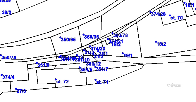 Parcela st. 21/1 v KÚ Hřensko, Katastrální mapa