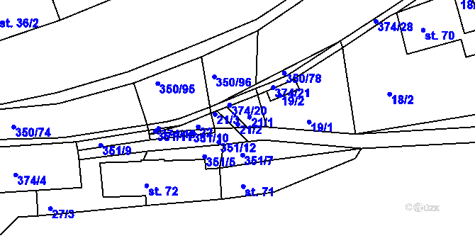 Parcela st. 21/2 v KÚ Hřensko, Katastrální mapa