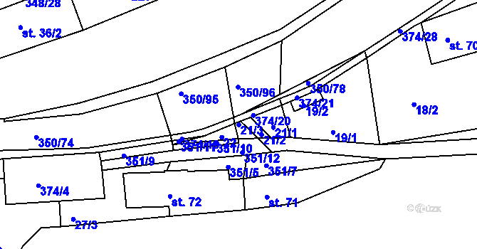 Parcela st. 21/3 v KÚ Hřensko, Katastrální mapa